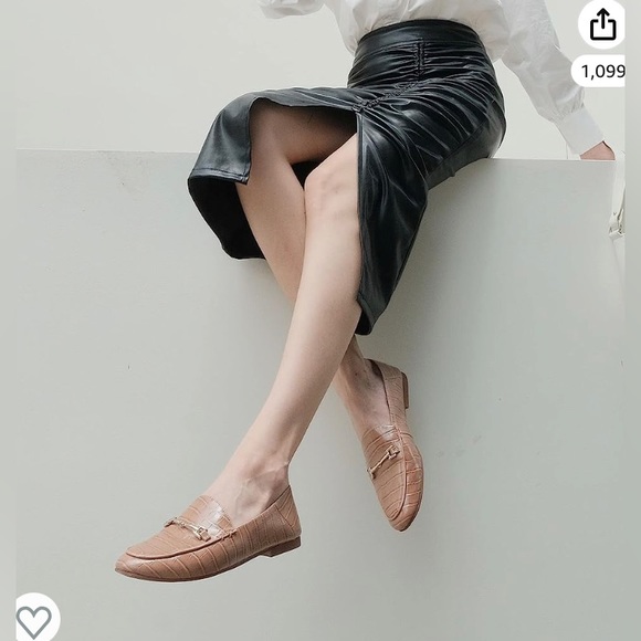 NWT Jenn Ardor Penny Loafers in Tan Crocodile Faux Leather - Picture 2 of 13